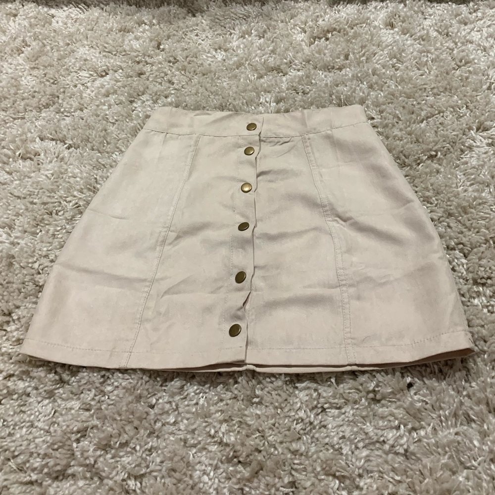 White Button Up Skater Mini Skirt